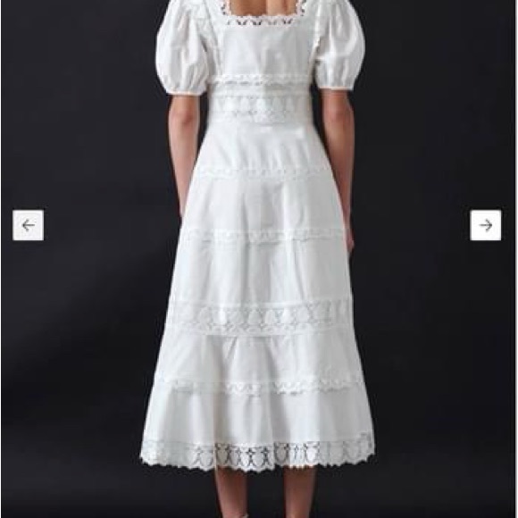 NWT Endless Rose White Tiered Linen Dress - Medium - Picture 2 of 6